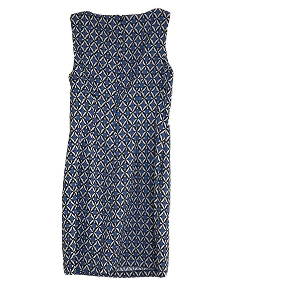 AB Studio Blue Geometric Print Sleeveless Sheath Dress Size 8 - Picture 5 of 9